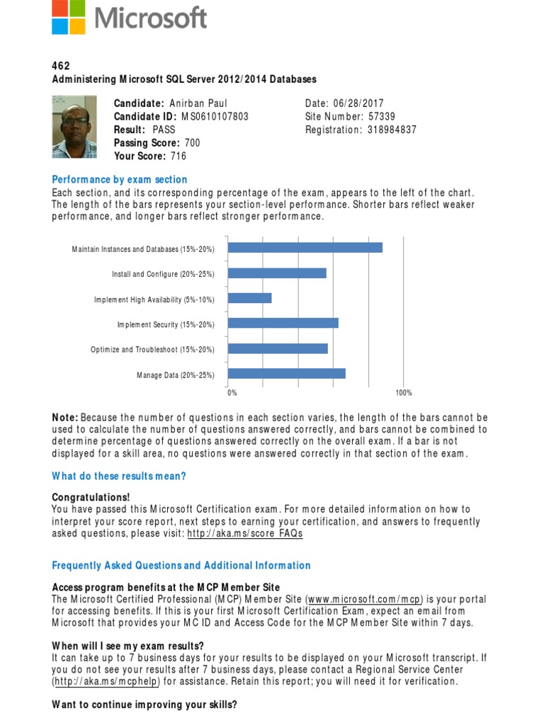 Performance by Exam Section | PDF | Databases | Test (Assessment)