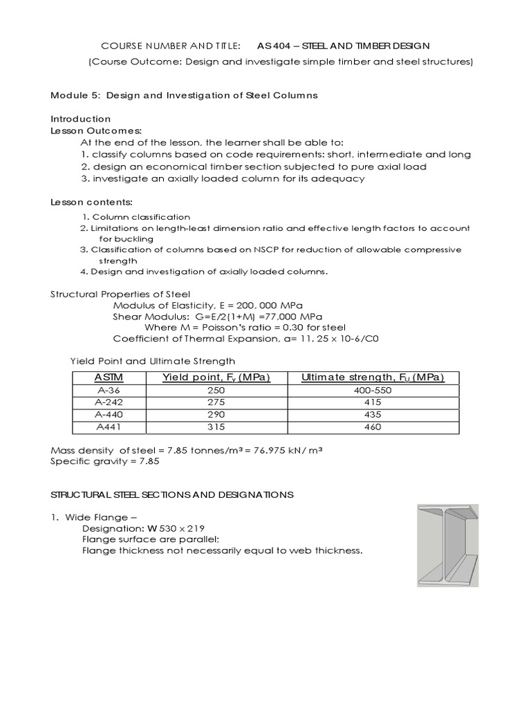 Design and Investigation of Steel Columns A Guide to Selecting and