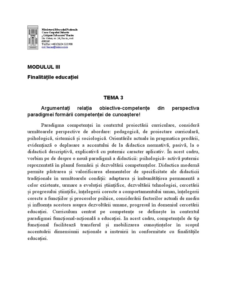 Modul III - Tema 3 | PDF