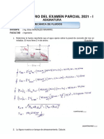 Examen Parcial 2021 I Mecánica de Fluidos I Solucionario