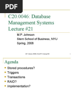 C20.0046: Database Management Systems Lecture #21: M.P. Johnson Stern School of Business, NYU Spring, 2008