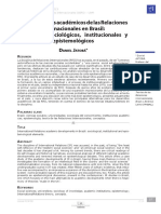 2. JATOBÁ, D. (2013) Los Desarrollos Académicos de Las RRII en Brasil. Elementos Sociologicos, Institucionales...