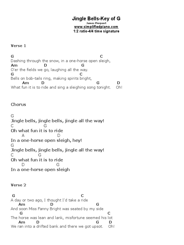 Jingle BellsKey of G Verse 1 PDF