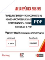 Cartel de Obra Capachica Mercado