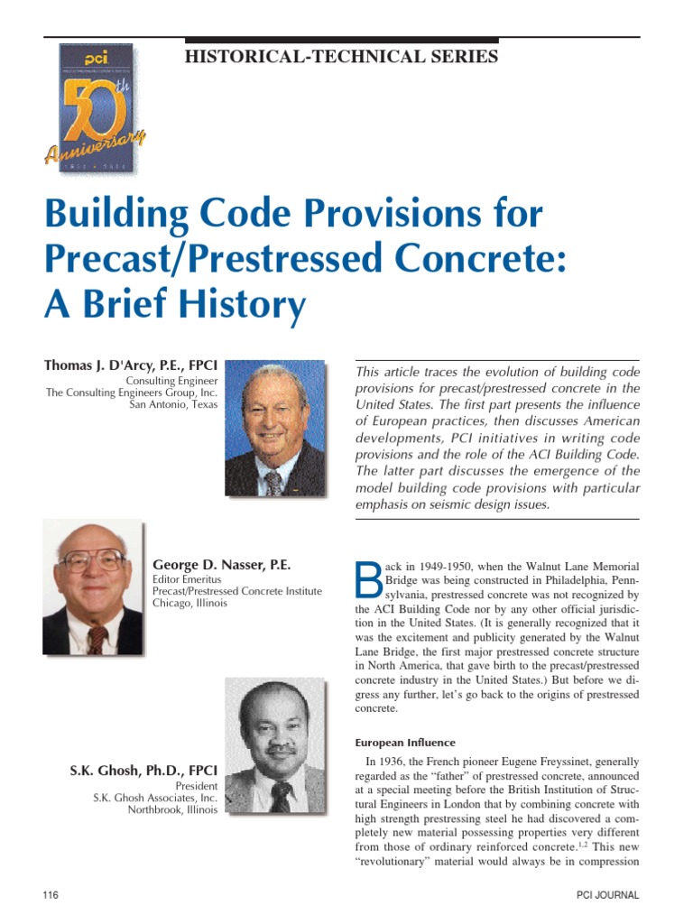PCINovDec03 Building Code History PDF Prestressed Concrete