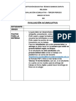 Evaluación Acumulativa Religion