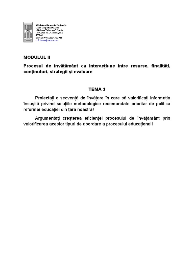 Modul II - Tema 3 | PDF