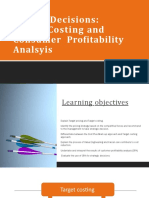Target Costing and Consumer Profitability Analysis