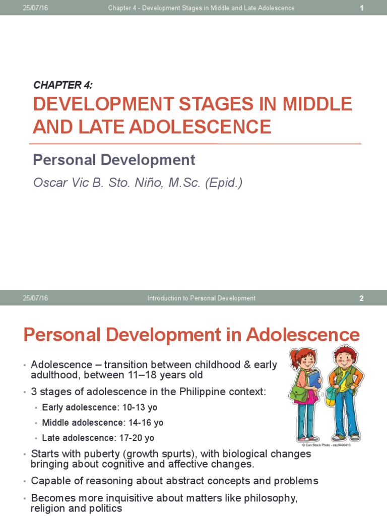 4 - Development Stages in Middle and Late Adolescence | PDF ...