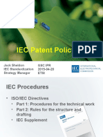 IEC Patent Policy: Jack Sheldon IEC Standardization Strategy Manager GSC Ipr 2015-04-20 Etsi