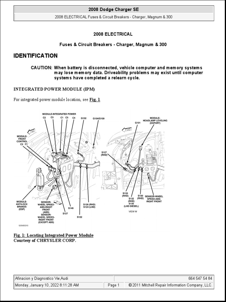 2010 dodge charger fog light fuse location Is a missing transmission relay possible in a 2012 Dodge Charger?