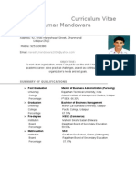 Curriculum Vitae Naresh Kumar Mandowara: Summary of Qualifications