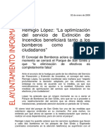 Remigio López: "La Optimización Del Servicio de Extinción de Incendios Beneficiará Tanto A Los Bomberos Como A Los Ciudadanos"