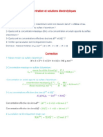 La Concentration Et Les Solutions Electrolytiques Exercices Corriges 1