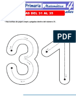 Fichas de Numeros Del Treinta y Uno Al Treinta y Cinco para de Ninos de Cuatro Anos