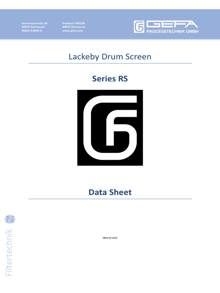 ENG RS Drum Screen Data Sheet | PDF | Reliability Engineering ...