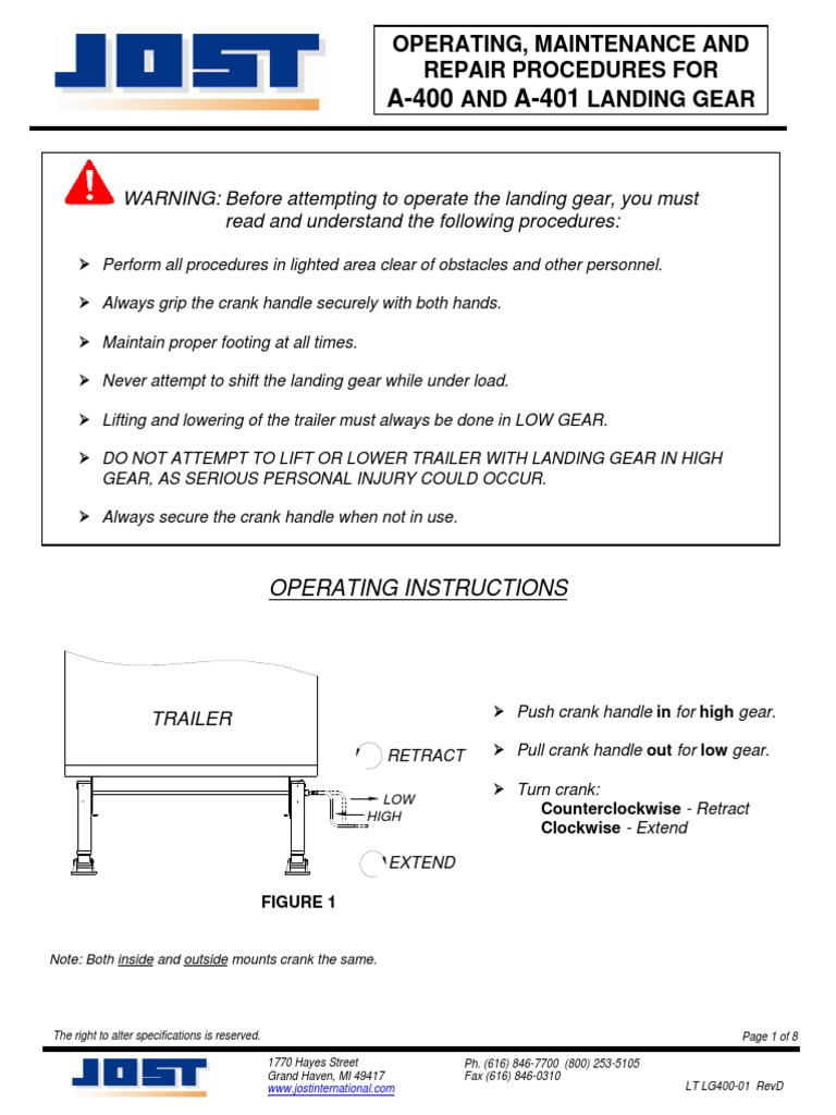 Jost Landing Gear Manual PDF Gear Landing Gear