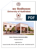 MBA Prospectus for University of Hyderabad