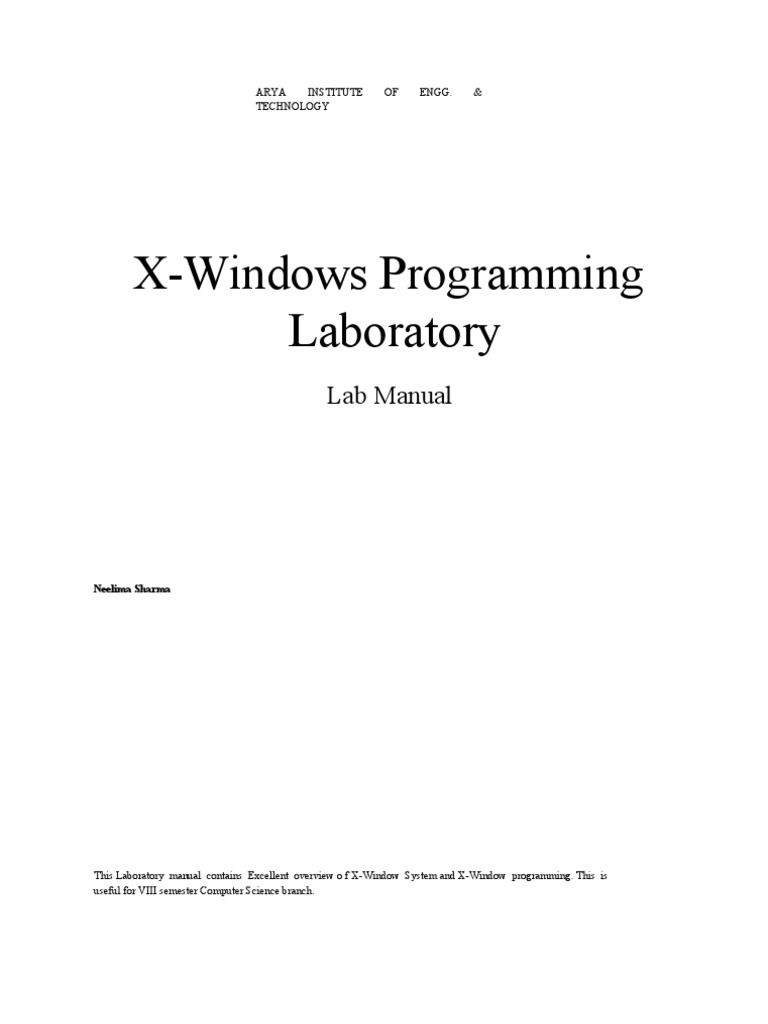 X-Windows Lab Manual | PDF | Server (Computing) | Subroutine