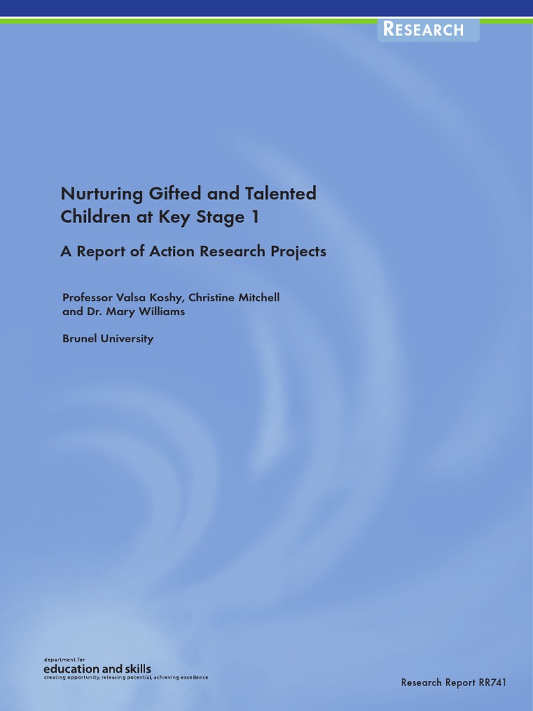 Nurturing gifted and talented children at key stage 1 pdf