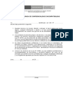 Declaración jurada de confidencialidad e incompatibilidad MINSA