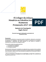Guía para elaboración y presentación de proyectos de tesis en El Colegio de Jalisco