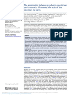 Association Between Psychotic Experiences and Traumatic Life Events The Role of The Intention To Harm