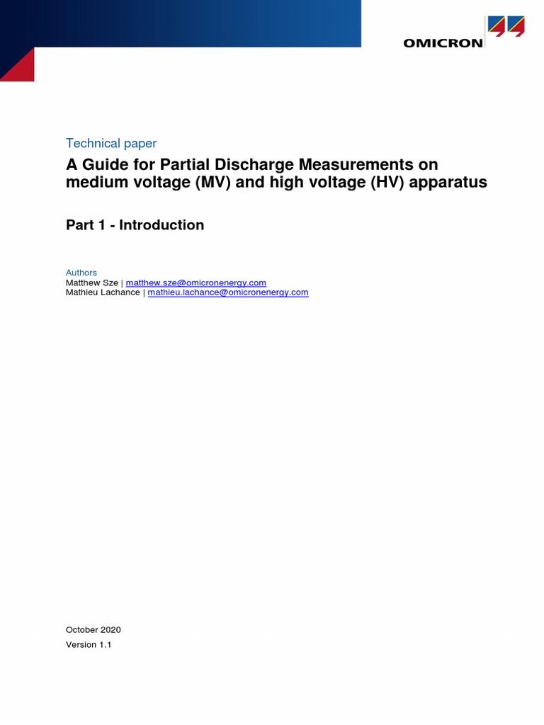 A Guide For Partial Discharge Measurements On Medium Voltage (MV) and ...