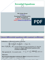 Differential Equations: Md. Dalim Haque Department of Mathematics RUET, Bangladesh .: 01774015578