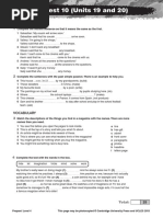 Progress Test 10 U19-20