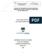 Informe Final - Propuesta de Planta de Tratamiento de Aguas Residuales (PTAR) Para Empresa de Lácteos, A Partir de La Simulación Del Software GPS-X