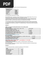 Solution On Estimation of Working Capital