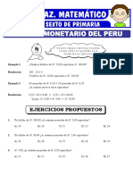 Problemas de Sistema Monetario Del Peru para Sexto de Primaria