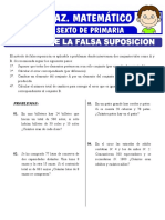 Ejercicios de Metodo de La Falsa Suposicion para Sexto de Primaria