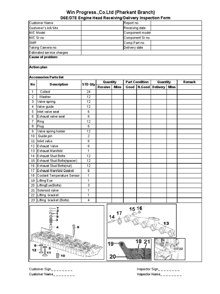 Win Progress.,Co - LTD (Pharkant Branch) : D6E/D7E Engine Head ...