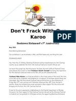 Don't Frack With Our Karoo: Booktown Richmond's 5 Anniversary