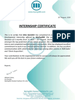 Ekta Internship Certificate
