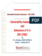 Vulnerability Assessment and Relevance of It in ISO 27001: Information Security Conference - ISO 27001