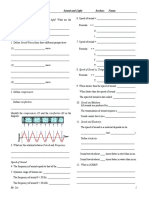 Physics Worksheet Lesson 23 Sound and Light