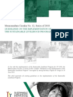 Memorandum Circular No. 12, Series of 2018: Guidelines On The Implementation of The Sustainable Livelihood Program