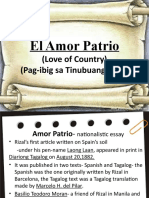 El Amor Patrio: (Love of Country) (Pag-Ibig Sa Tinubuang Lupa)