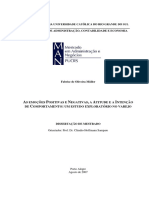 AS EMOÇÕES POSITIVAS E NEGATIVAS, A ATITUDE E A INTENÇÃO DE COMPORTAMENTO