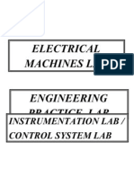 Electrical Machines Lab Engineering Practice Lab: Instrumentation Lab / Control System Lab