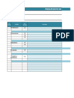 Formato de Presupueso de Obra Excel