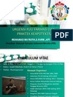 Urgensi Ruu Farmasi Dan Praktek Keapotekeran: Mohamad Ma'Rufik, S.Farm.,Apt