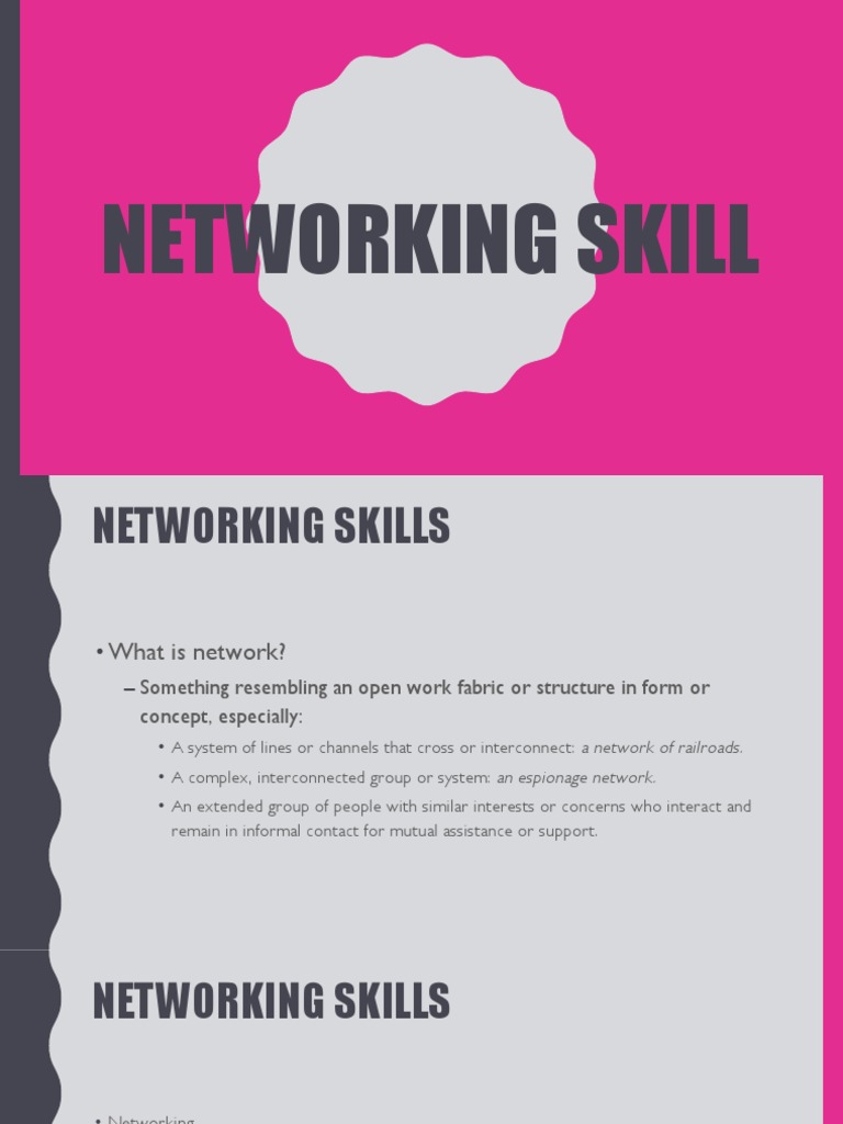 Chapter 7 Networking Skills PDF Entrepreneurship Social Network
