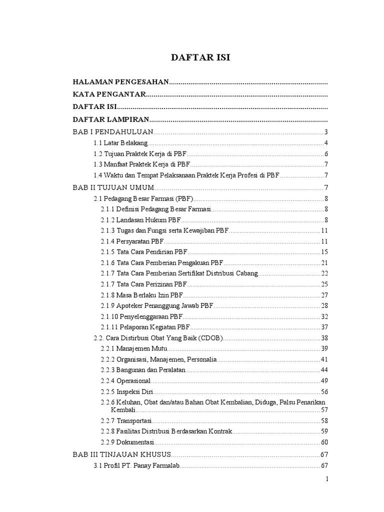 Laporan PBF | PDF