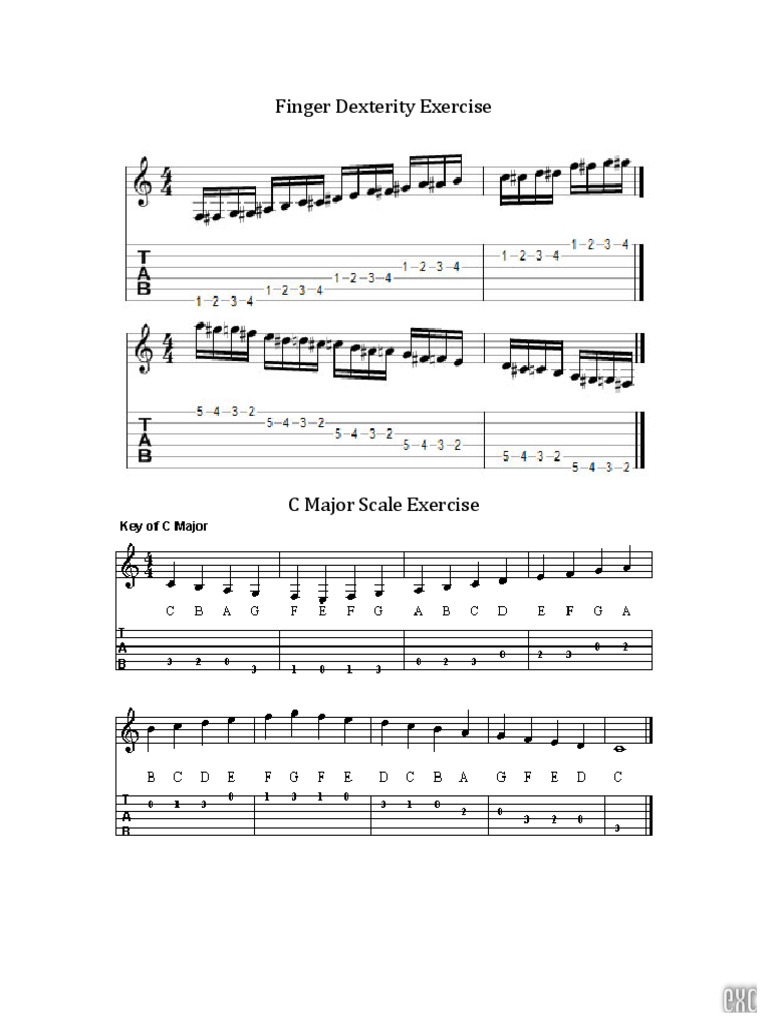 Finger Dexterity Exercise PDF