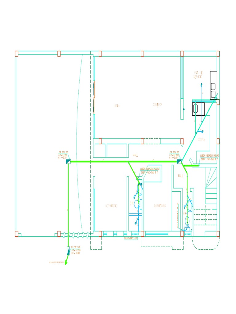 Esquema de Desagüe y Ventilación PVC | PDF
