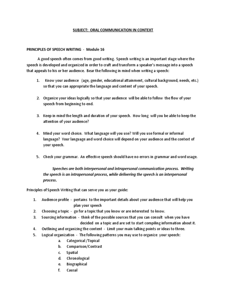 Principles of Effective Speech Writing | PDF | Gesture | Speech